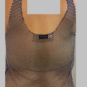Silver Mesh Tank Top